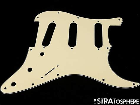 strat cream pickguard|*NEW Stratocaster Strat Vintage Cream PICKGUARD 3 Ply for.